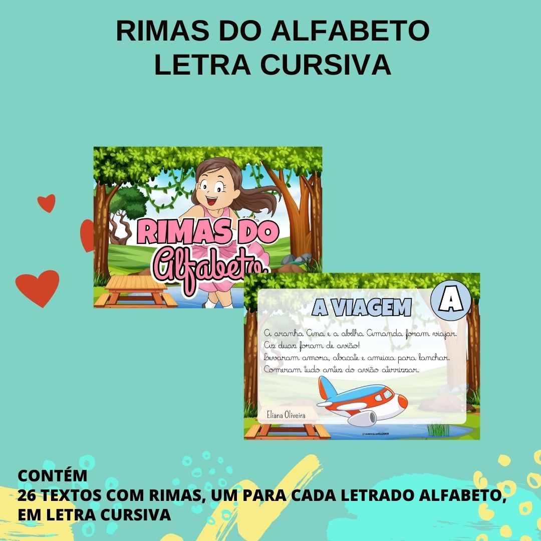 Rima Do Alfabeto Letra Cursiva Professor Gamificado Atividades