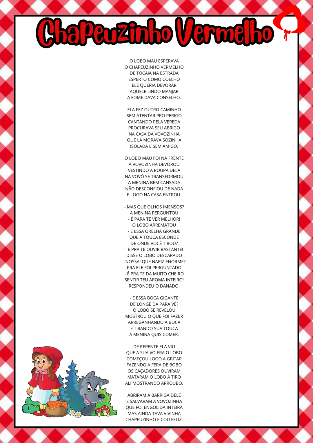 PROJETO CHAPEUZINHO VERMELHO - Imagem 2