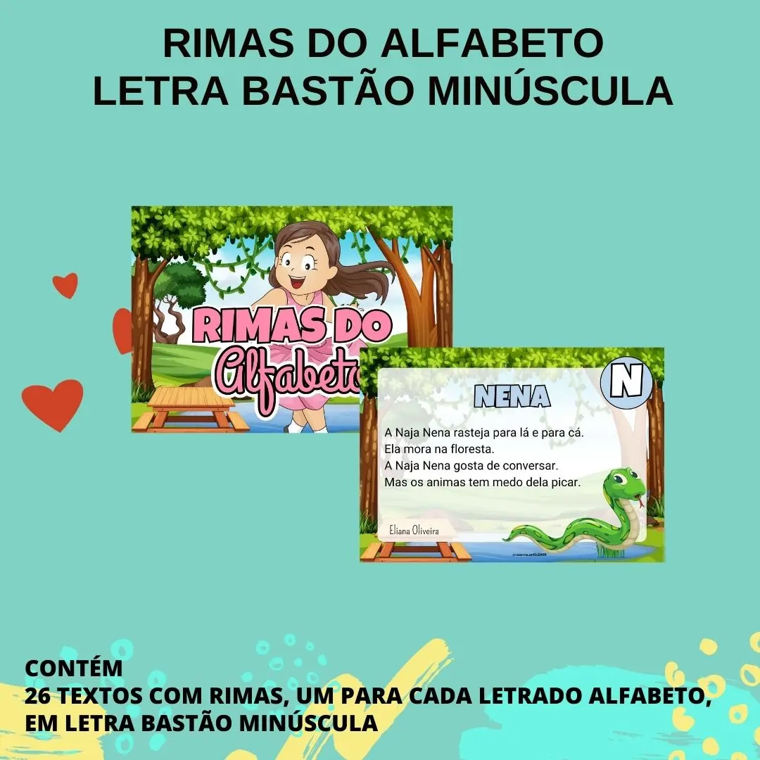 RIMA DO ALFABETO - LETRA BASTÃO MINÚSCULA