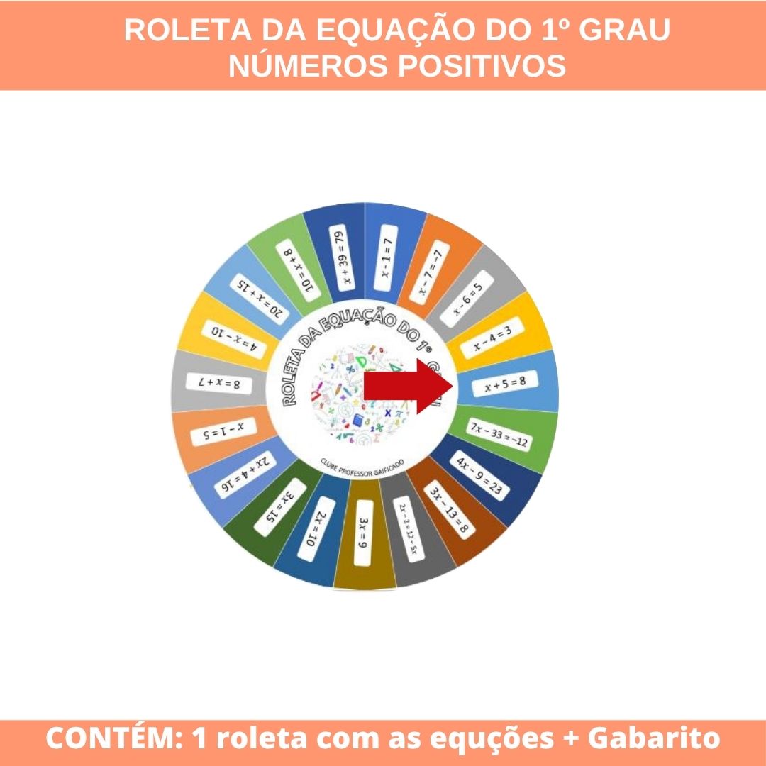 ROLETA DA EQUAÇÃO DO 1º GRAU - NÚMEROS POSITIVOS