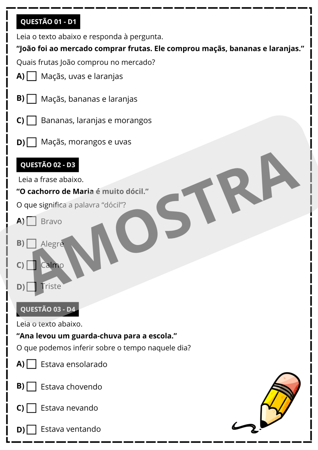 SIMULADO SAEB 3° ANO - PORTUGUÊS E MATEMÁTICA 👩🏻‍🏫 - Image 5