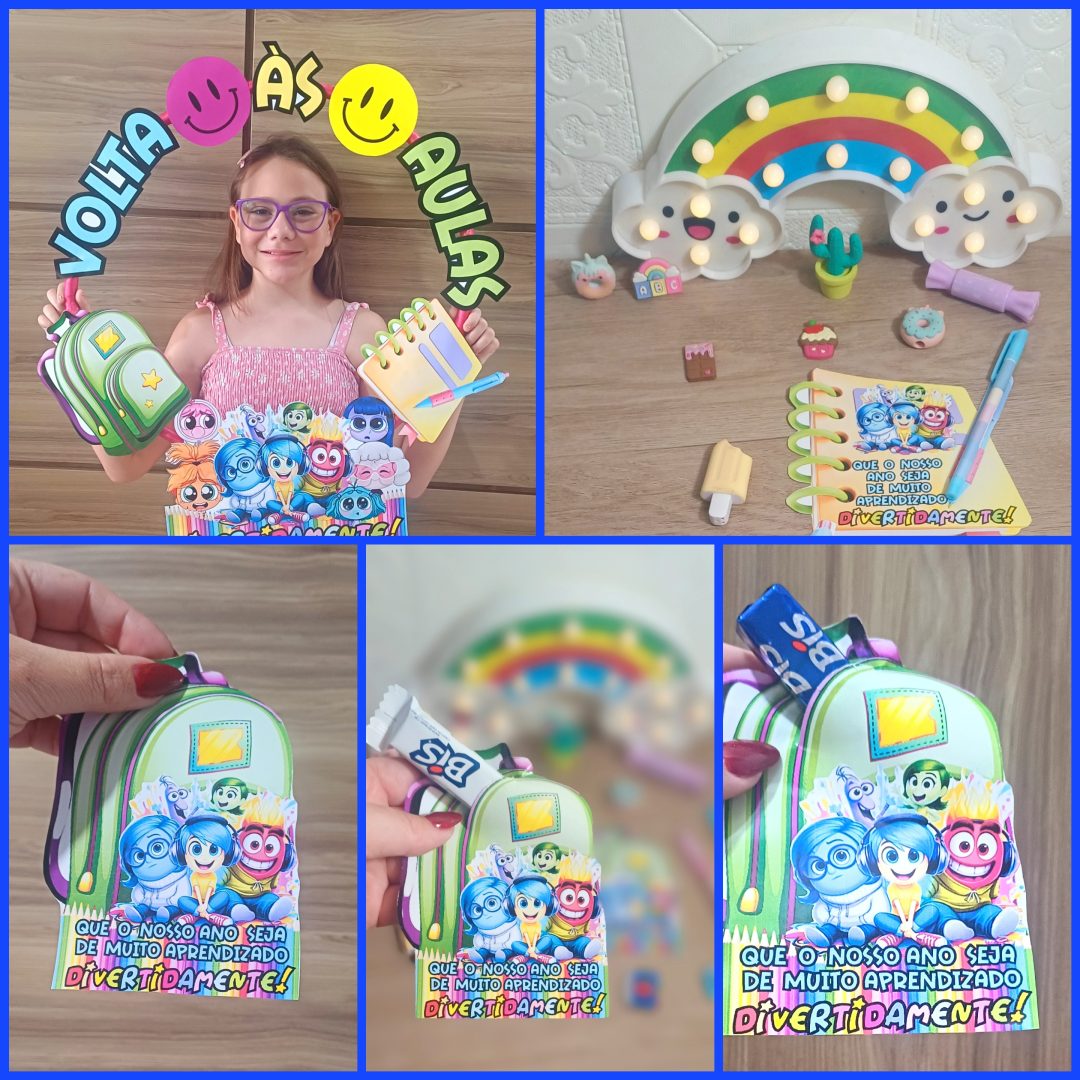 BAMBOLÊ  / MOLDURA PARA FOTO VOLTA ÀS AULAS DIVERTIDAMENTE