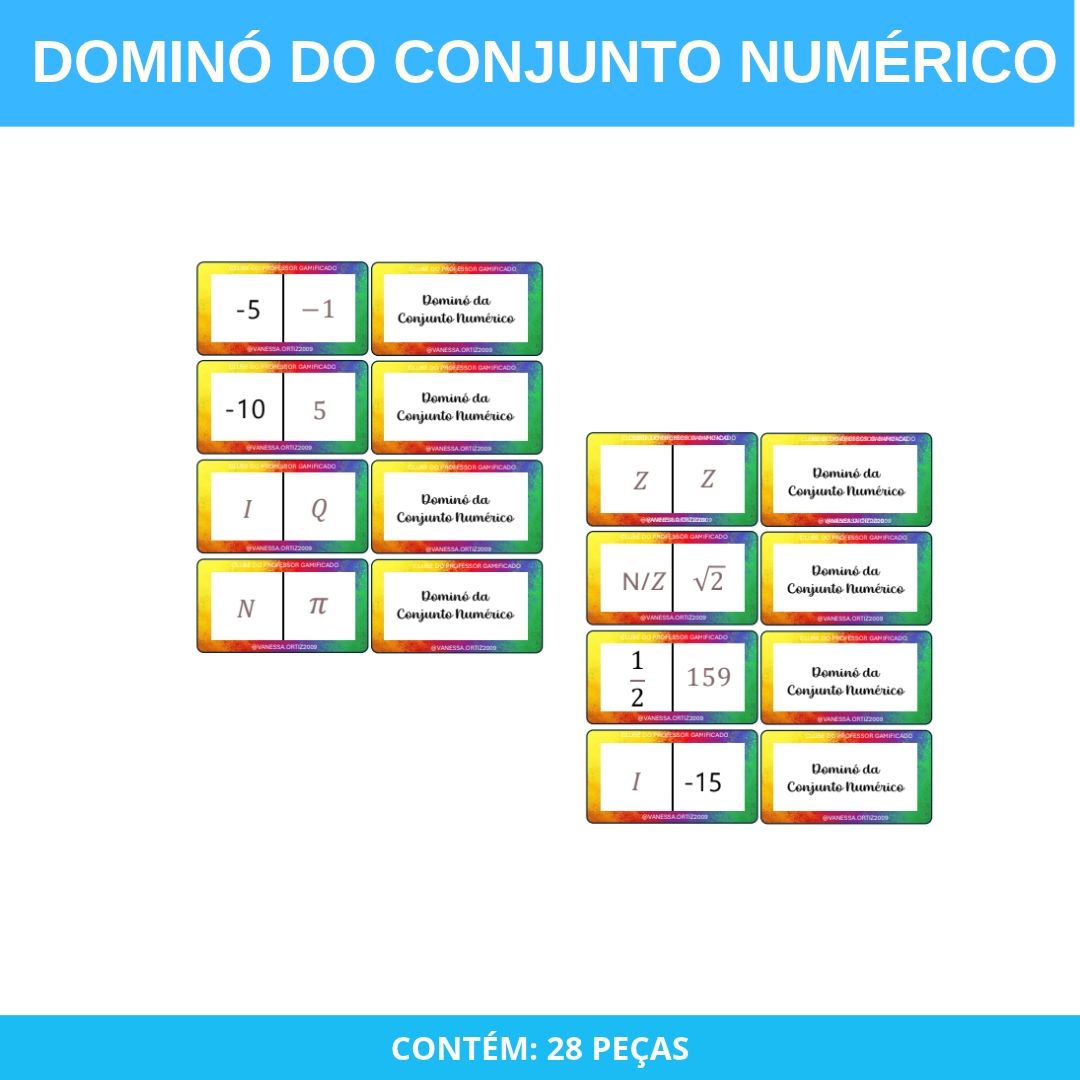DOMINÓ DO CONJUNTO NUMÉRICO