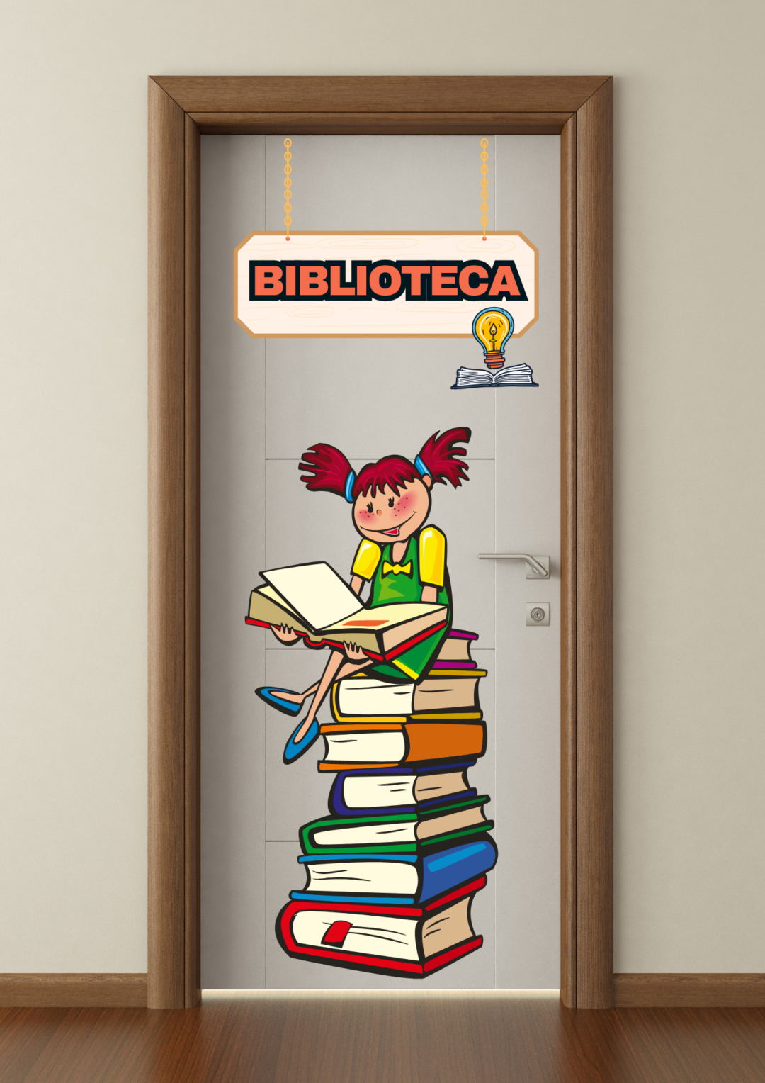 PAINEL DE PORTA / DECORAÇÃO  BIBLIOTECA