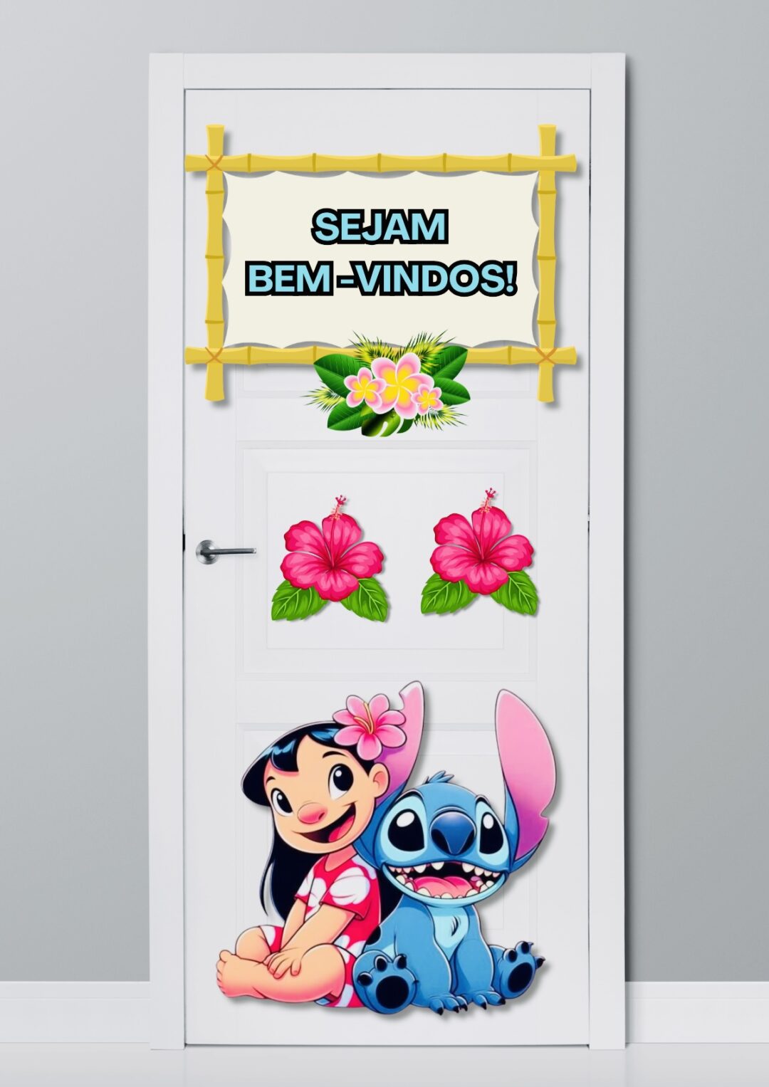 PAINEL DE PORTA  / DECORAÇÃO DE VOLTA ÀS AULAS  - LILO & STITCH