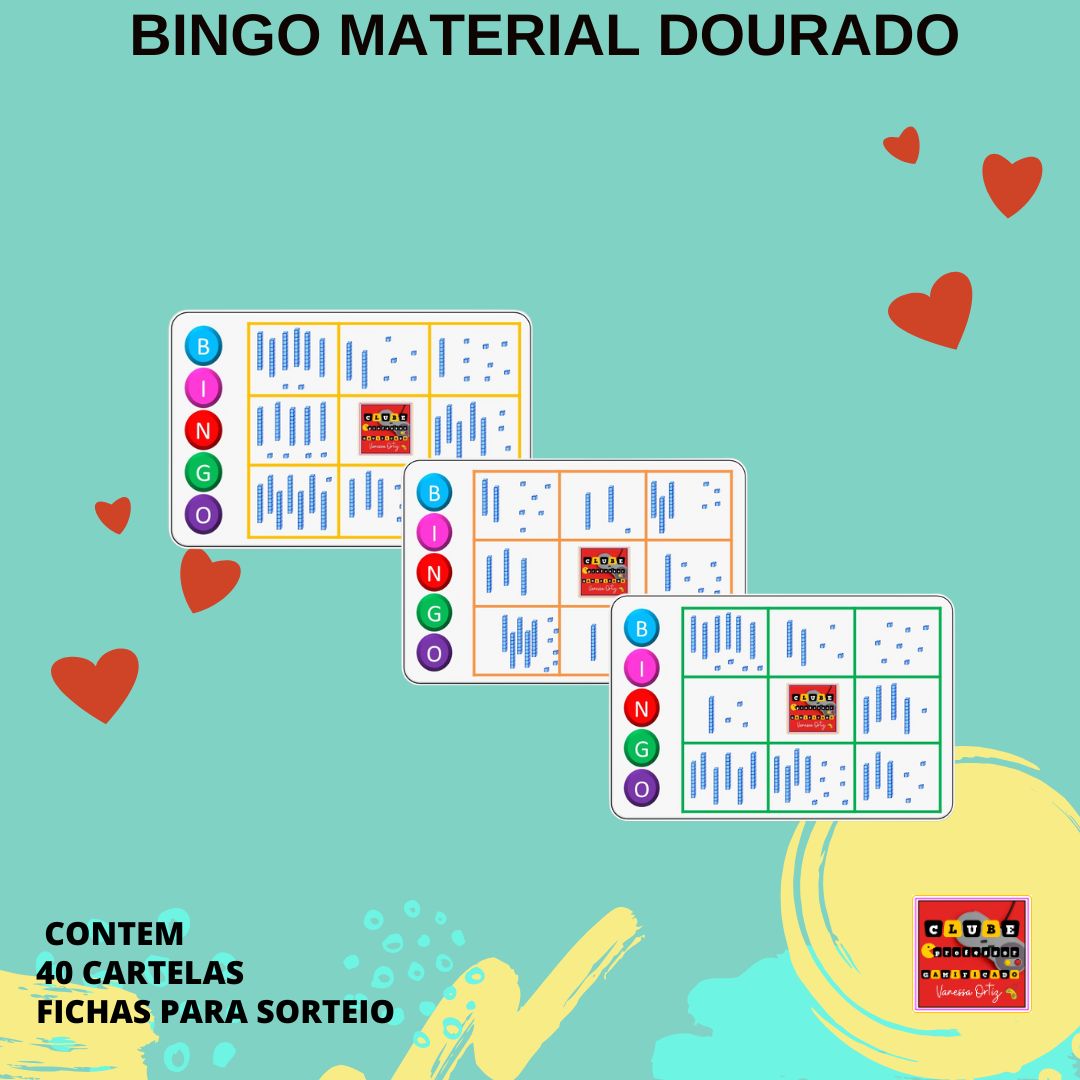 BINGO SISTEMA DE NUMERAÇÃO DECIMAL / BINGO DO MATERIAL DOURADO