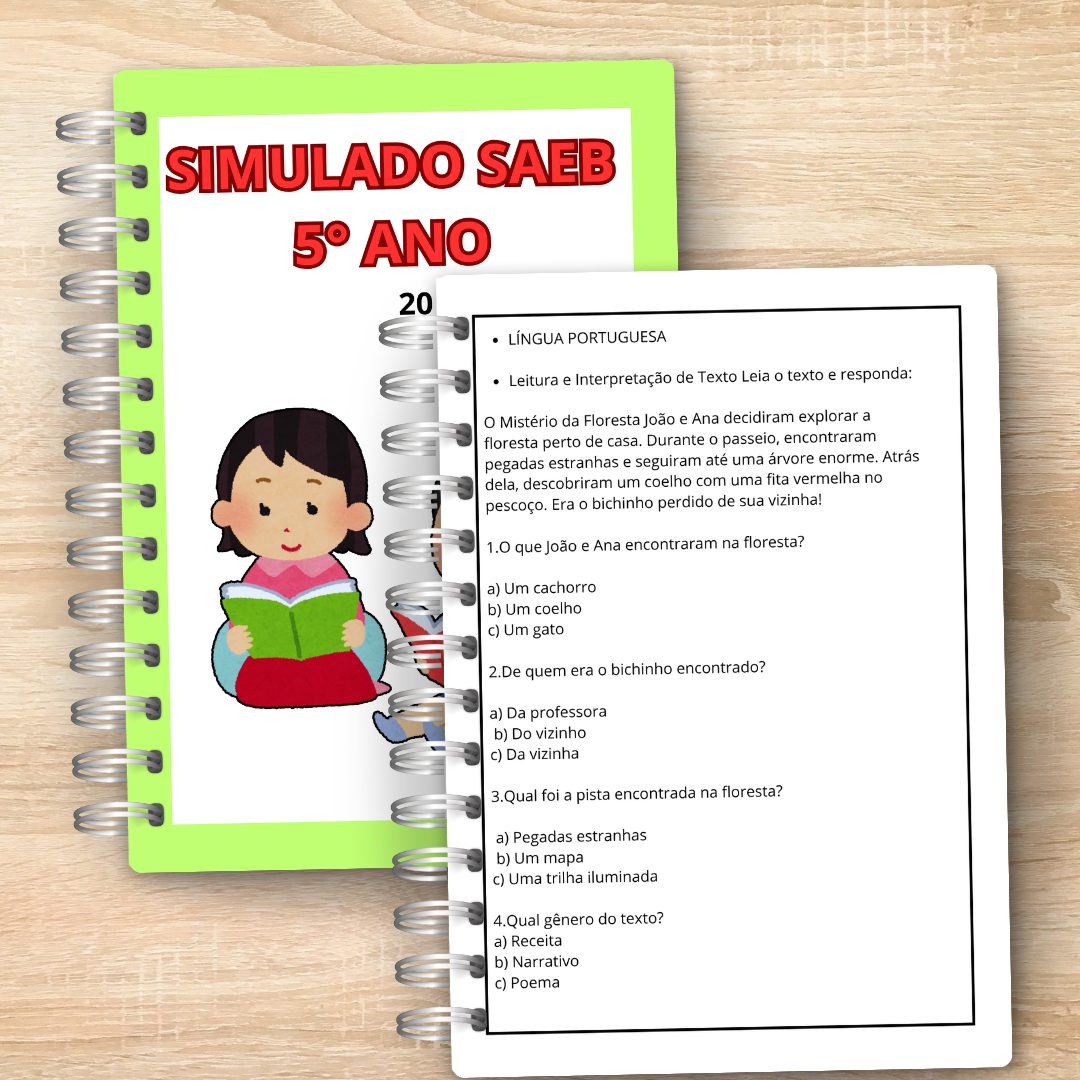 SAEB 5° ANO - SIMULADO: PORTUGUÊS E MATEMÁTICA