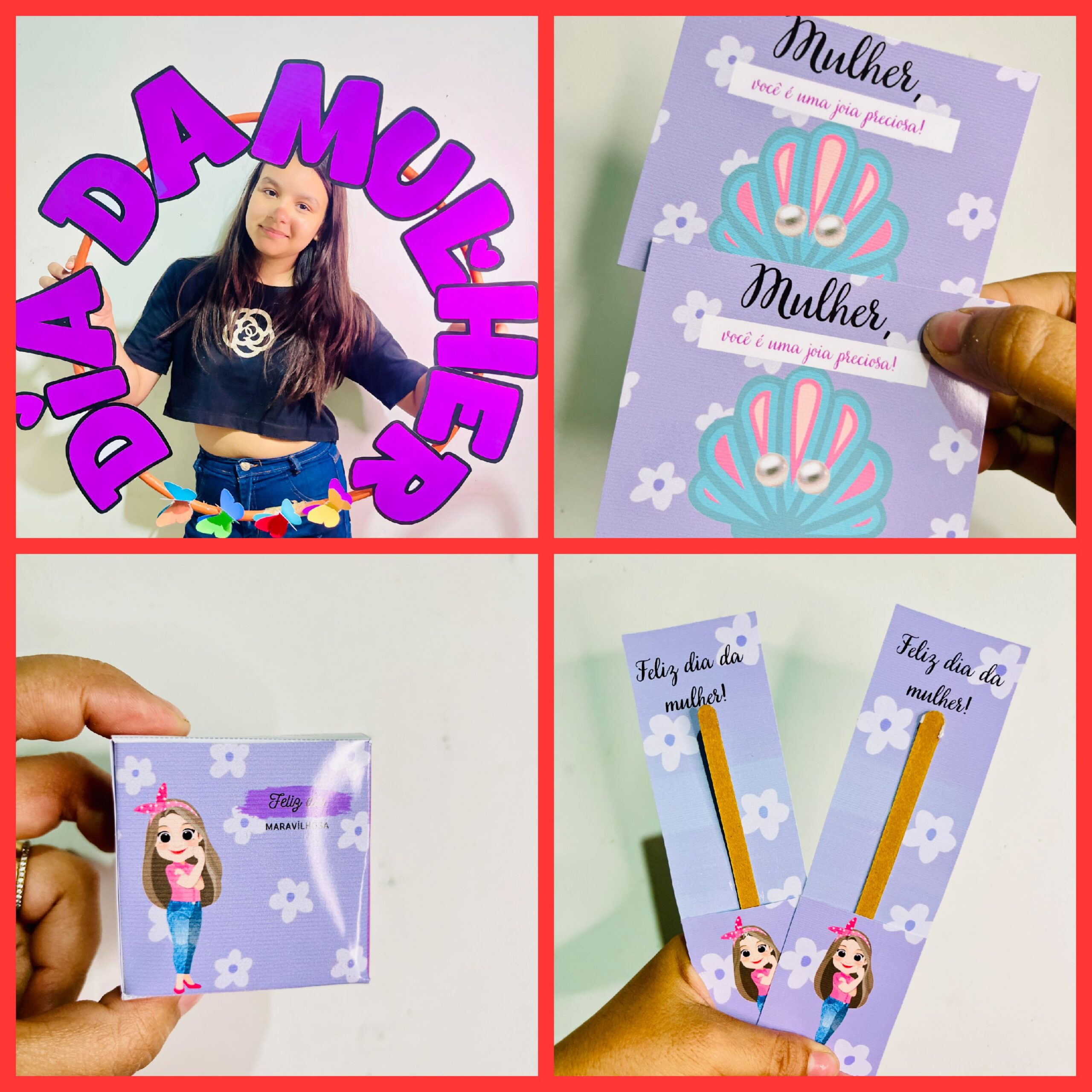 KIT DIA DA MULHER: MOLDURA PARA FOTO / BAMBOLÊ  PARA FOTO E LEMBRANCINHAS