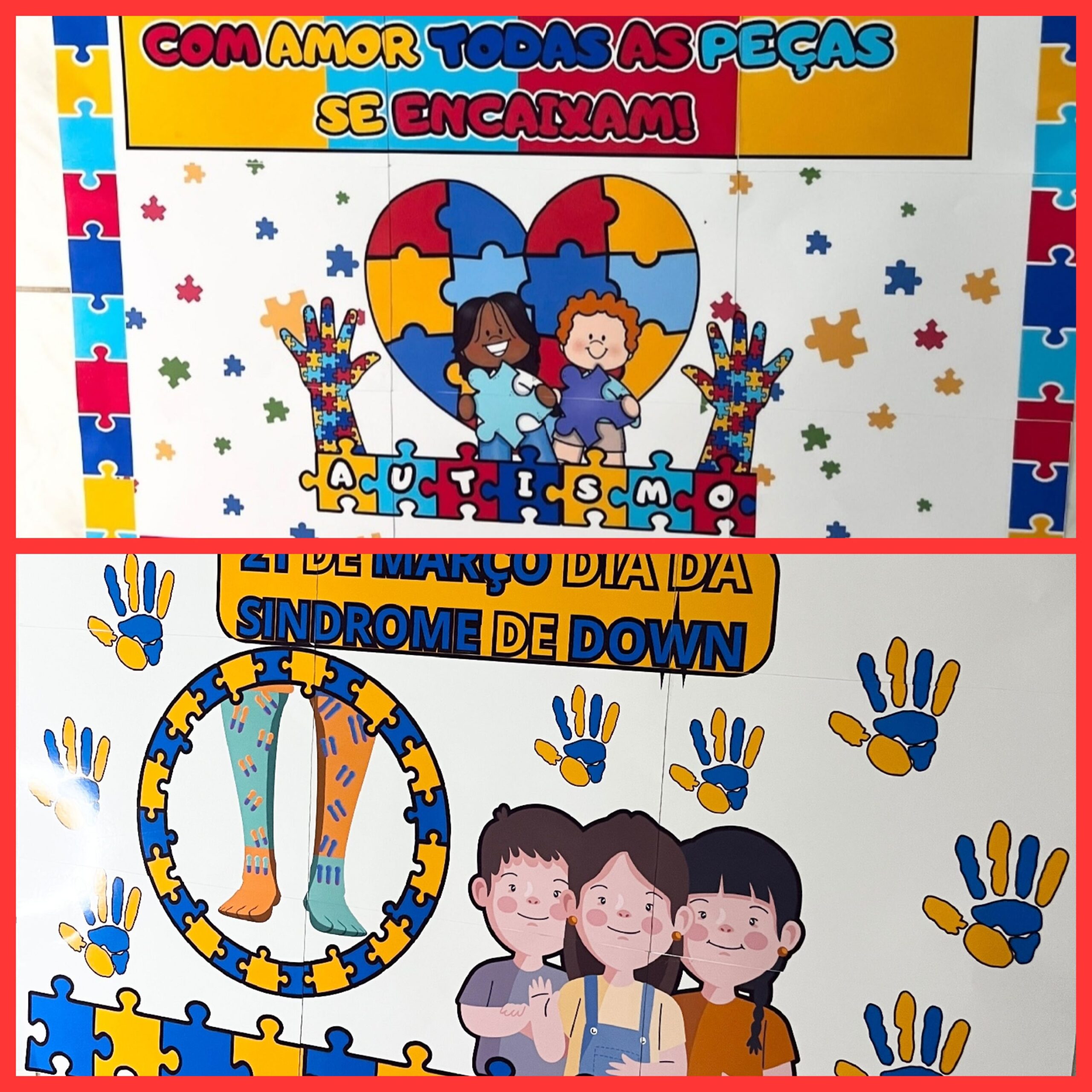 COMBO DE PAINEL  / DECORAÇÃO: DIA DO AUTISMO  E DIA DA SINDROME DE DOWN