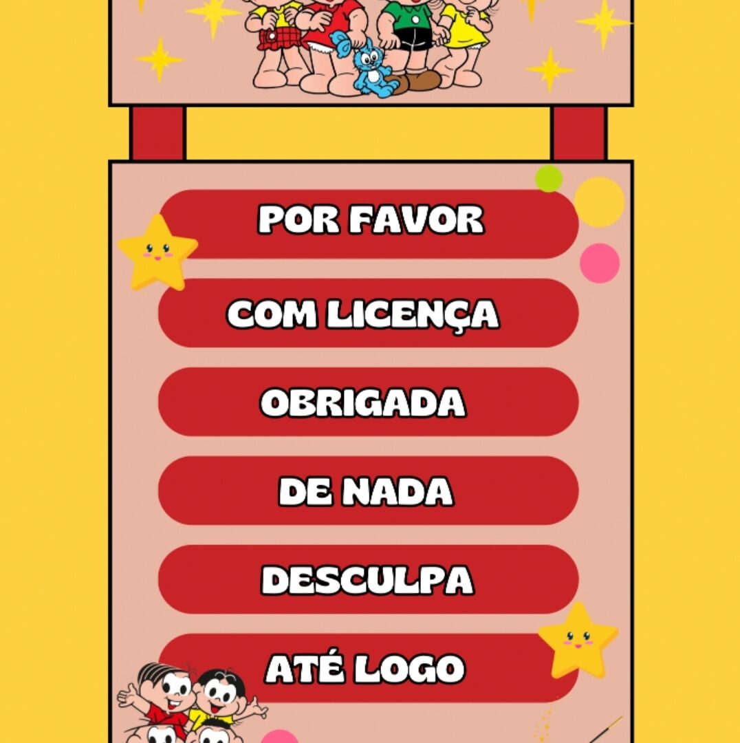 PAINEL PALAVRINHAS MÁGICAS: TURMA DA MÔNICA