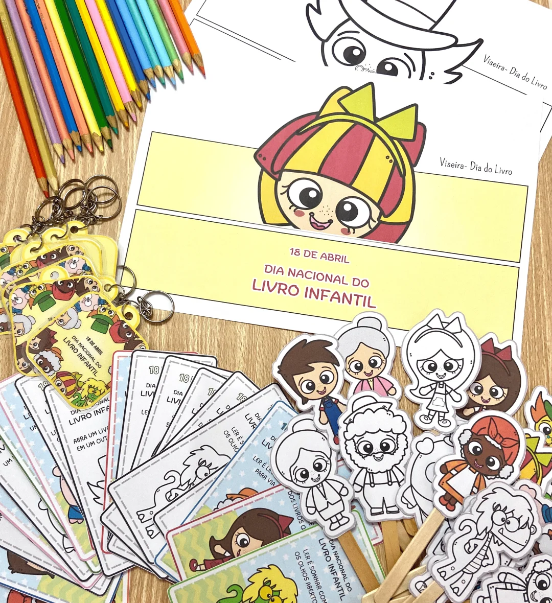 DIA DO LIVRO: KIT DE LEMBRANCINHAS + PAINEL / DECORAÇÃO