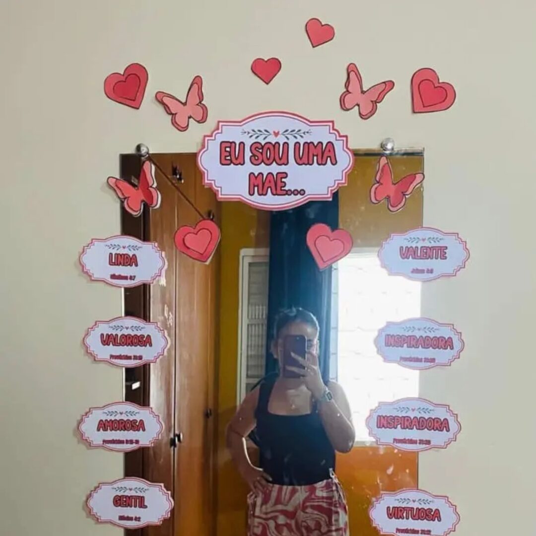 PAINEL / DECORAÇÃO: ESPELHO DAS AFIRMAÇÕES BÍBLICAS DIA DAS MÃES