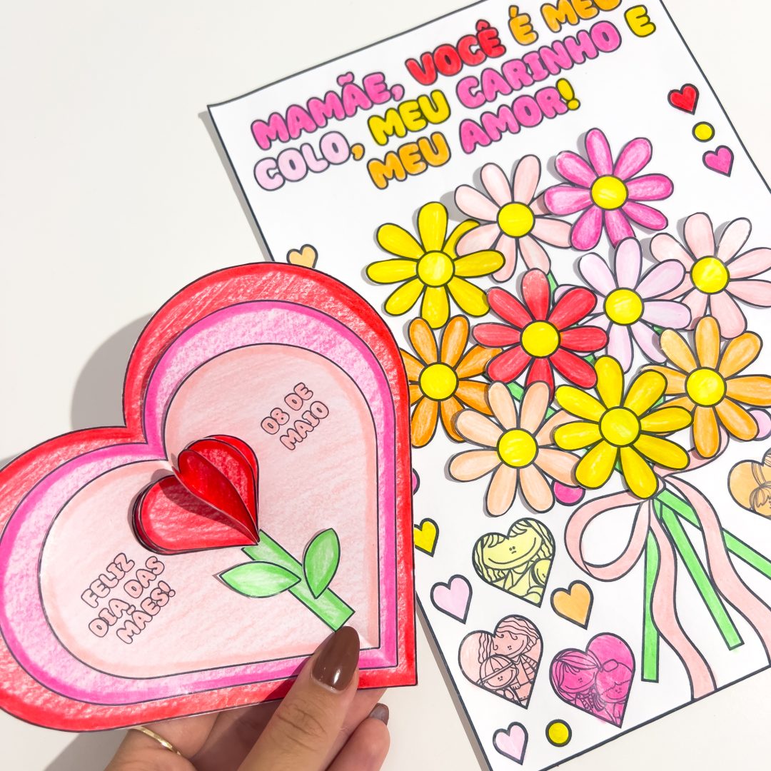 CARTÕES DE DIA DAS MÃES PARA COLORIR