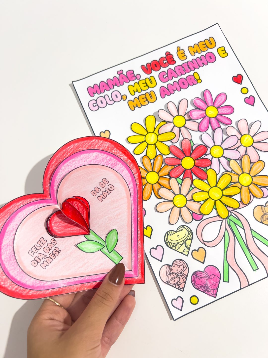 CARTÕES DE DIA DAS MÃES PARA COLORIR