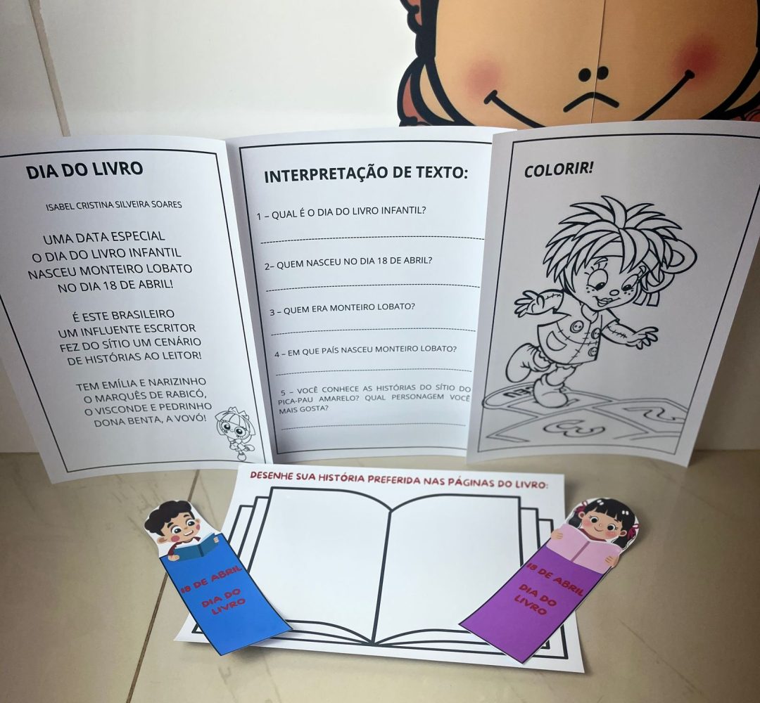 PAINEL / DECORAÇÃO: DIA NACIONAL DO LIVRO INFANTIL + ATIVIDADE - Imagem 2
