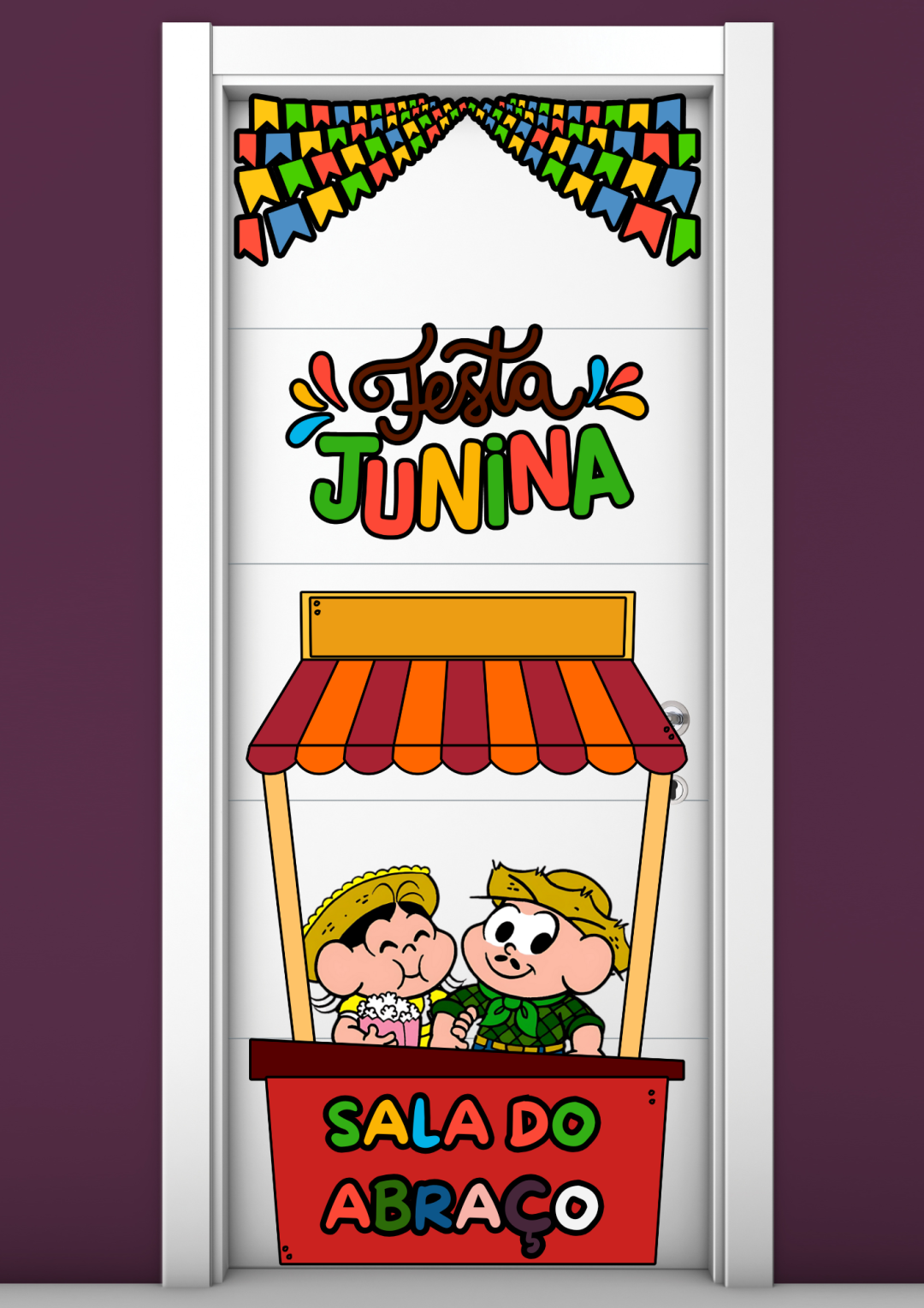 PAINEL / DECORAÇÃO DE PORTA JUNINO: SALA DO ABRAÇO