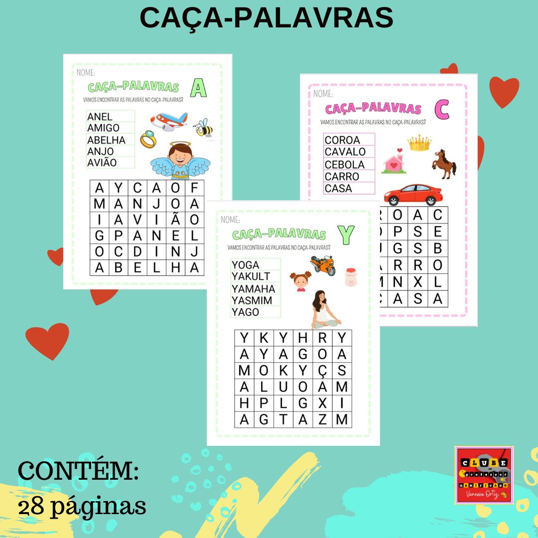 CAÇA PALAVRAS DO ALFABETO