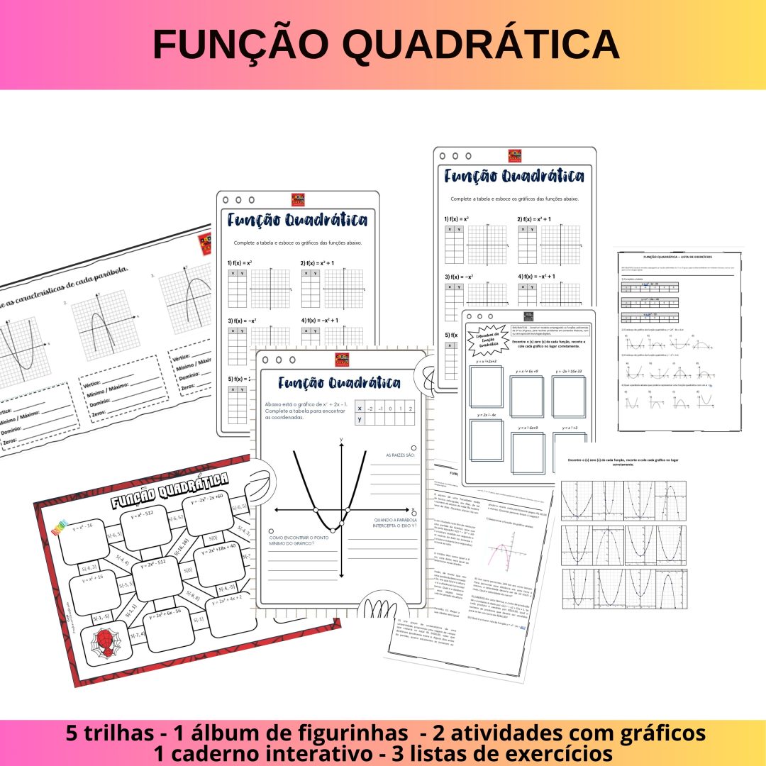 KIT FUNÇÃO QUADRÁTICA / FUNÇÃO DO 2º GRAU
