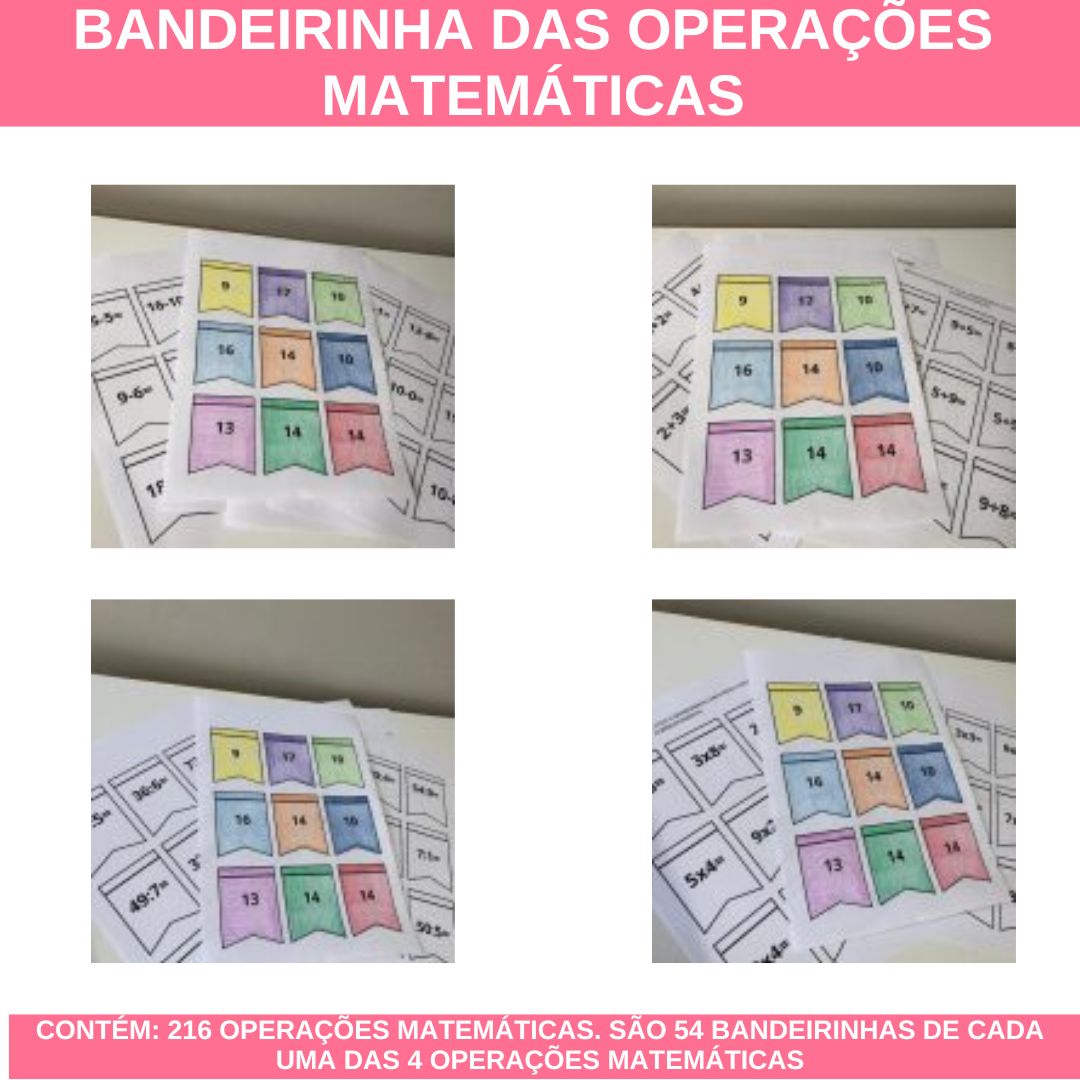 COMBO DE ATIVIDADES JUNINAS: BANDEIRINHA DAS OPERAÇÕES MATEMÁTICAS