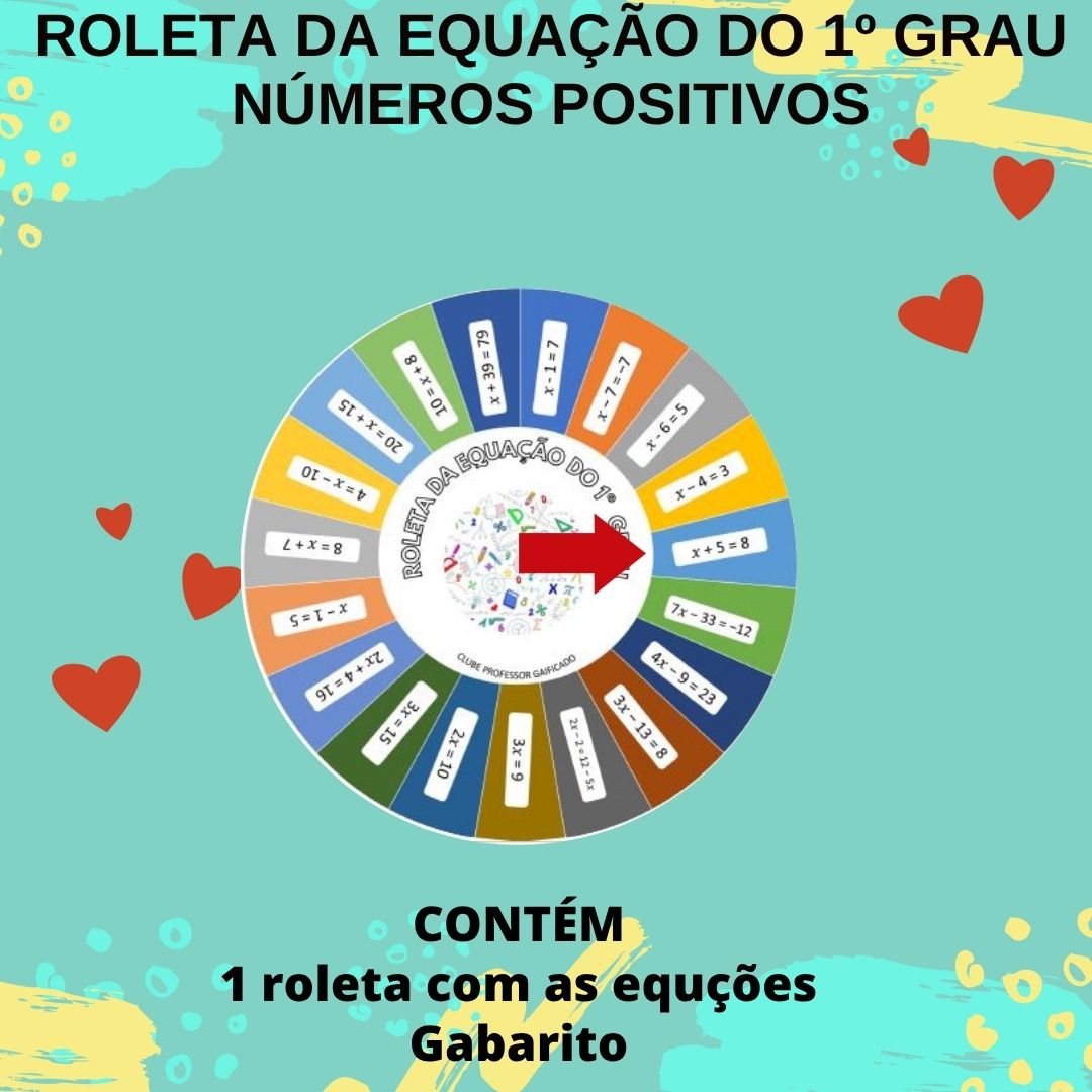 ROLETA DA EQUAÇÃO DO 1º GRAU - NÚMEROS POSITIVOS