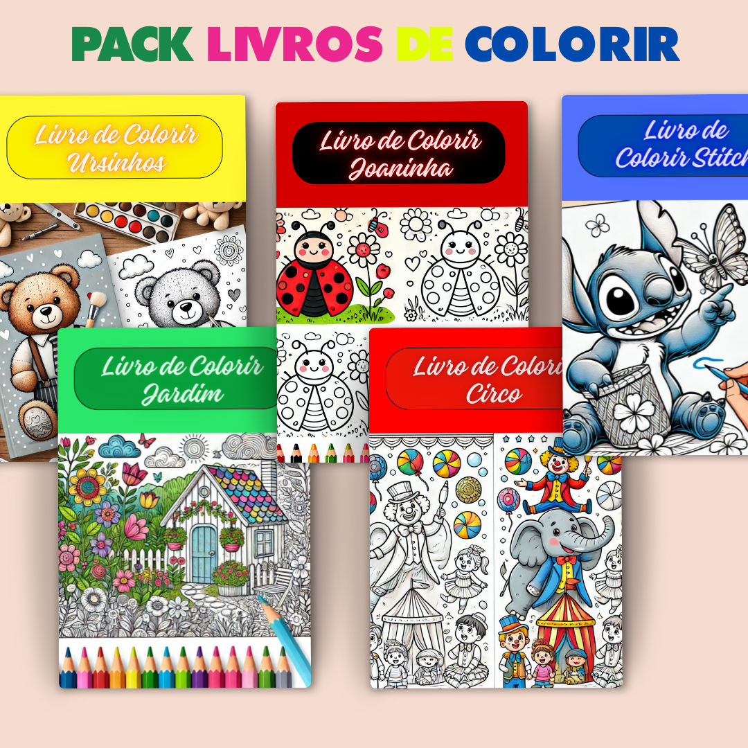 COMBO DE LIVROS PARA COLORIR