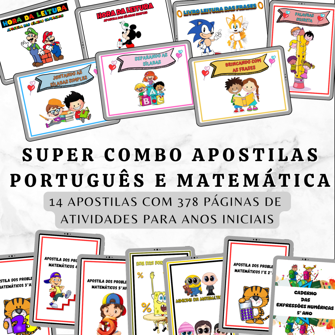 COMBO COMPLETO DE APOSTILAS PARA ANOS INICIAIS – 14 MATERIAIS IMPERDÍVEIS