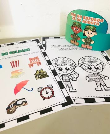 DIA DO SOLDADO: ATIVIDADE + VISEIRA / COROA
