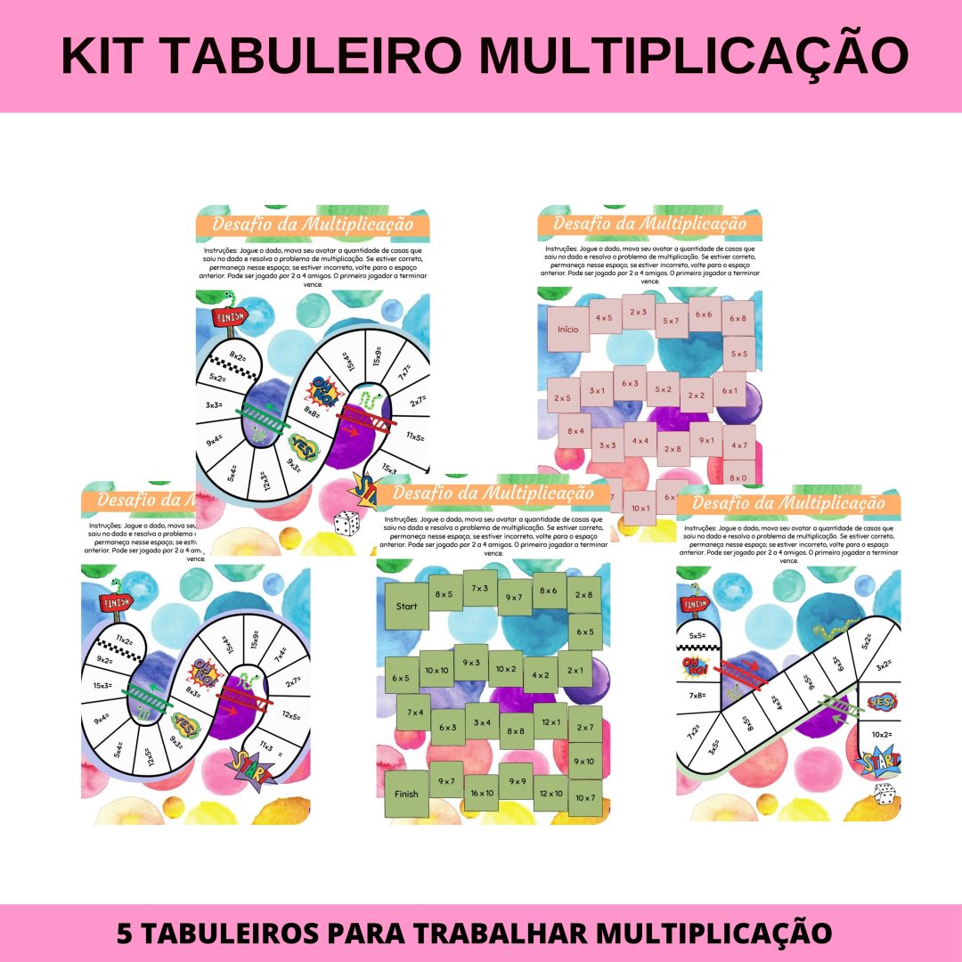TRILHA DA MULTIPLICAÇÃO / TABULEIRO DA MULTIPLICAÇÃO
