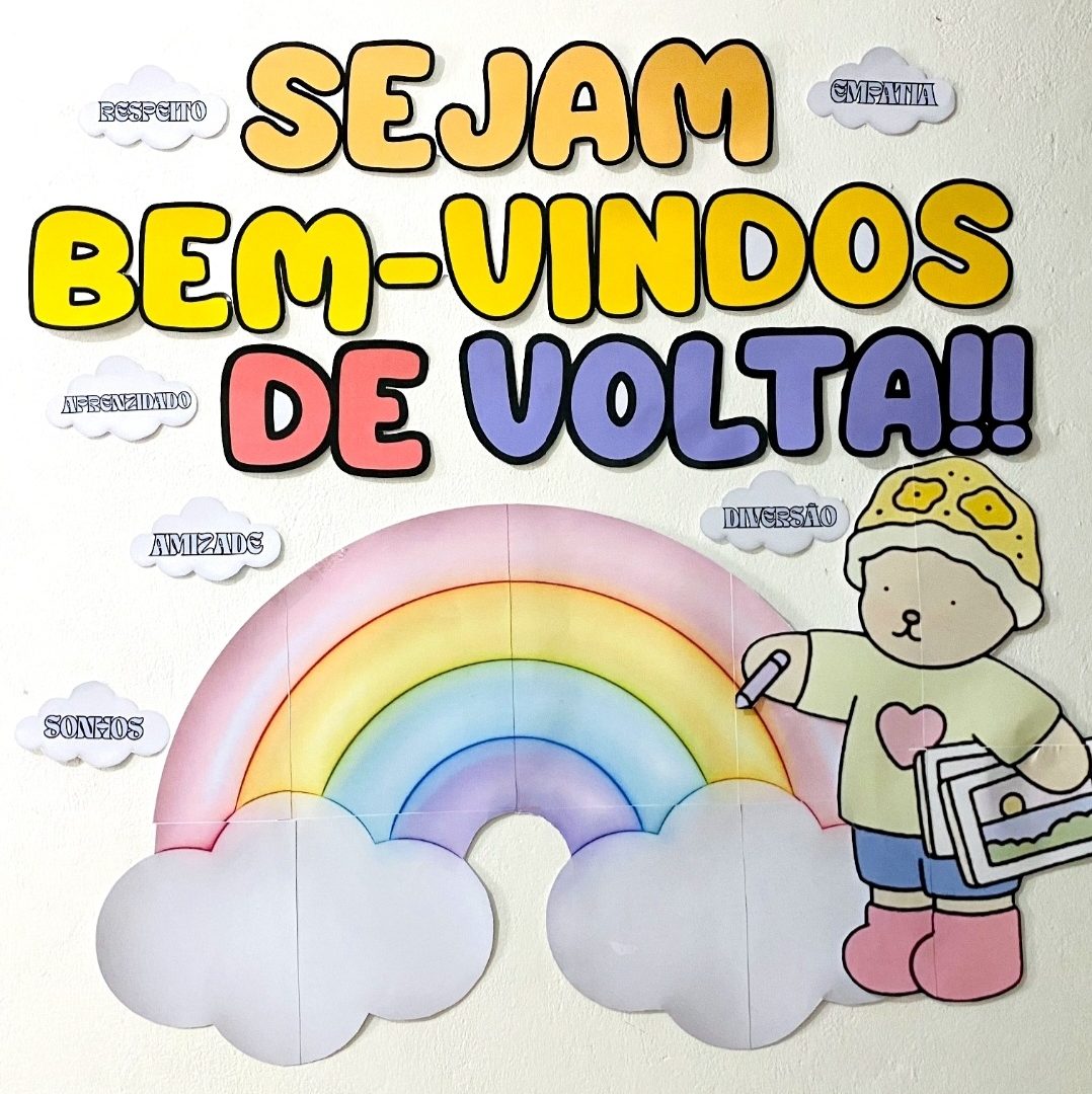 PAINEL / DECORAÇÃO  DE VOLTA ÀS AULAS: BEM VINDOS DE VOLTA