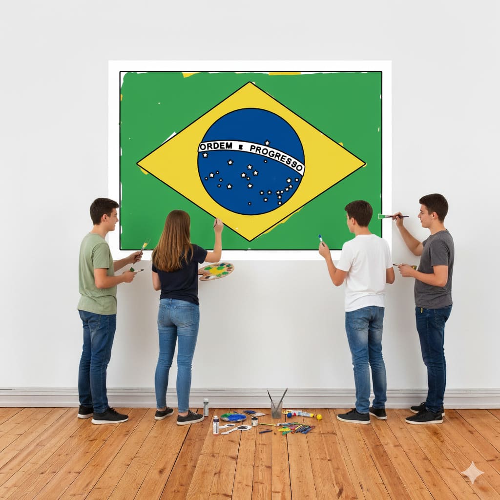 DECORAÇÃO / PAINEL PARA COLORIR BANDEIRA DO BRASIL