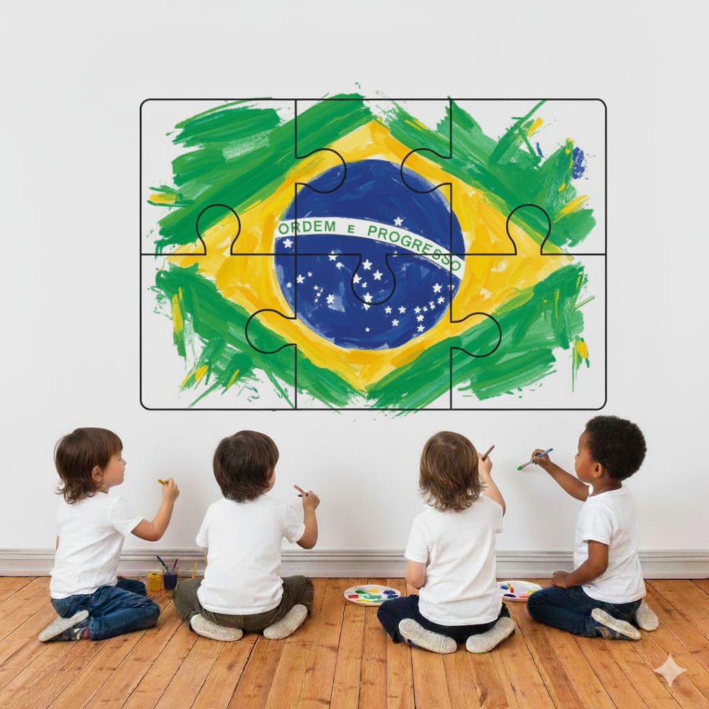 DECORAÇÃO / PAINEL COLABORATIVO: QUEBRA-CABEÇAS BANDEIRA DO BRASIL