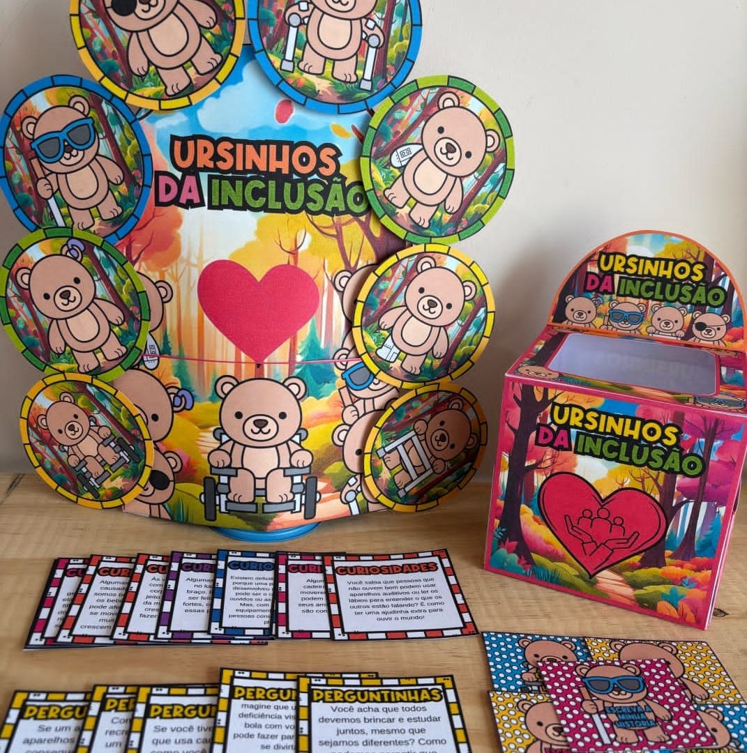 KIT INCLUSIVO: LUVA PEDAGÓGICA  / HISTÓRIA NA LUVA - URSINHO DA INCLUSÃO ➕️ CAIXA DA INCLUSÃO