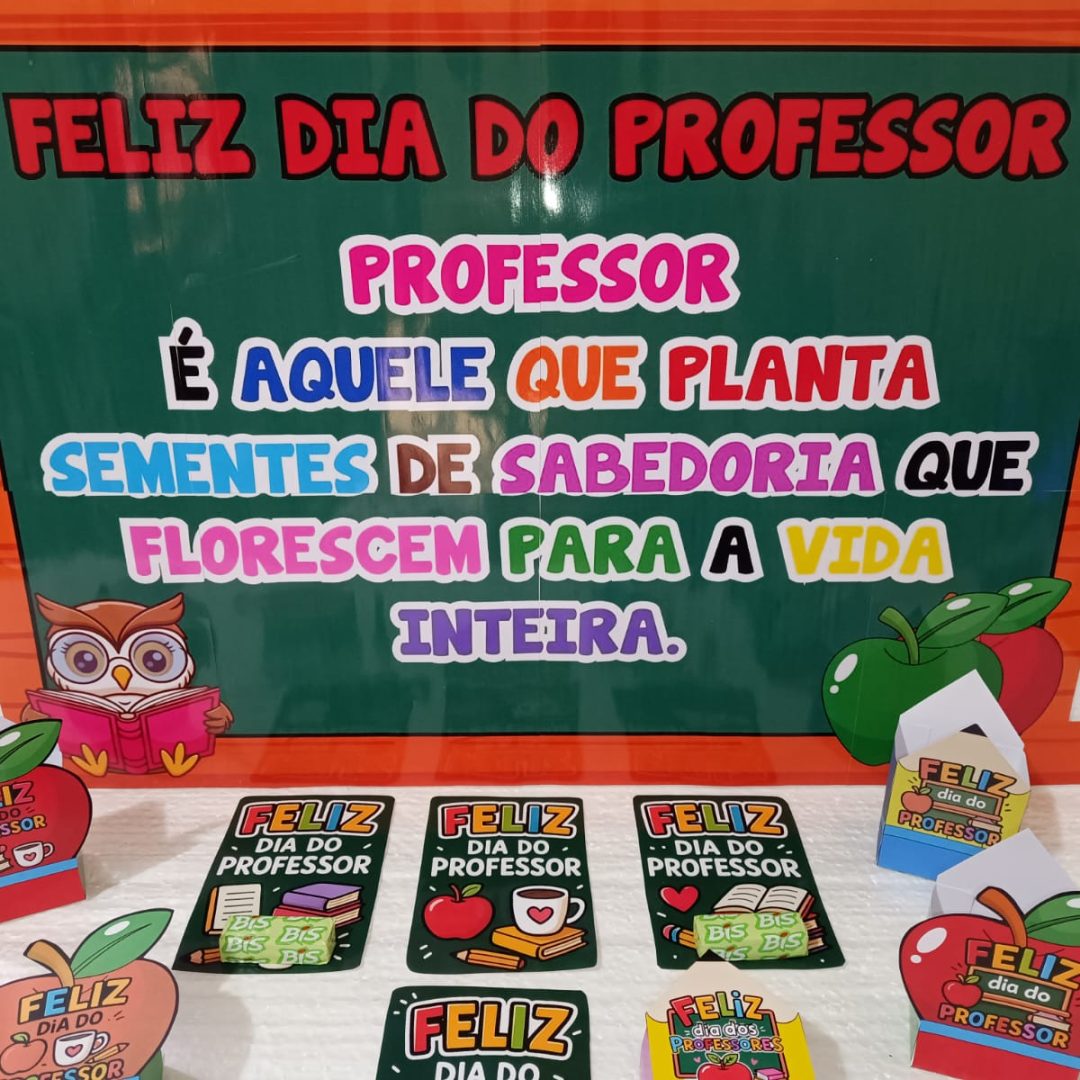 KIT DIA DOS PROFESSORES: PAINEL / DECORAÇÃO + LEMBRANCINHAS