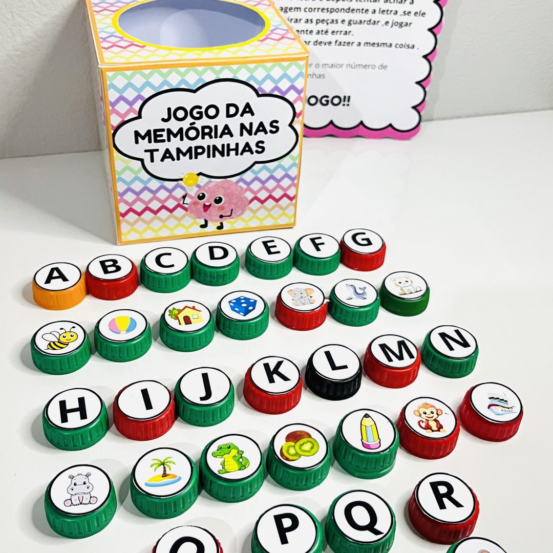 JOGO DA MEMÓRIA NAS TAMPINHAS