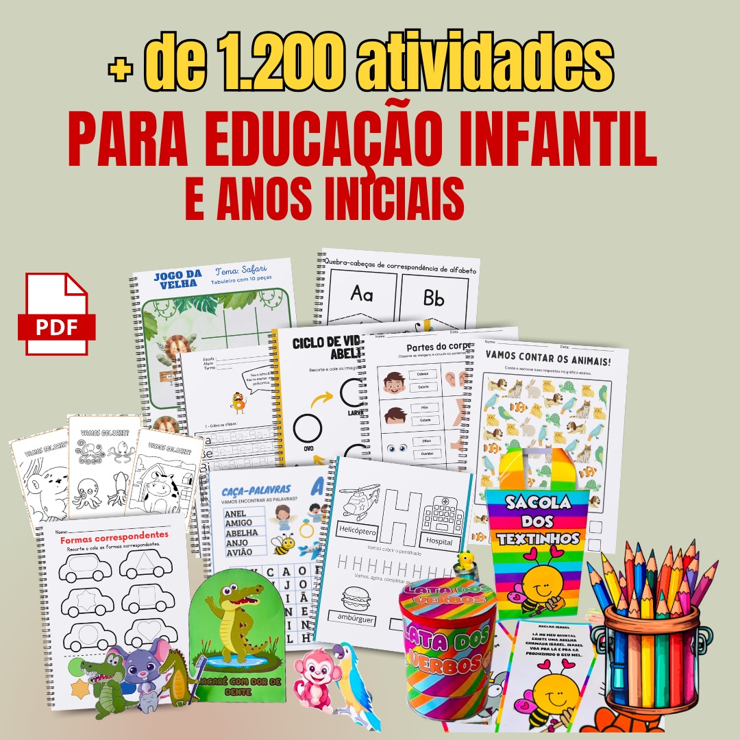 + 1200 ATIVIDADES PARA EDUCAÇÃO INFANTIL - REVENDA