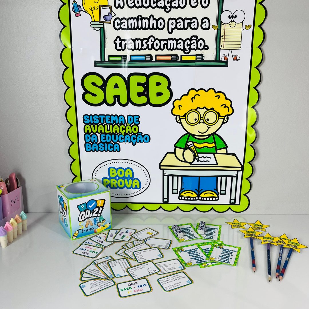 KIT SAEB 2° ANO: QUIZ + LEMBRANCINHA