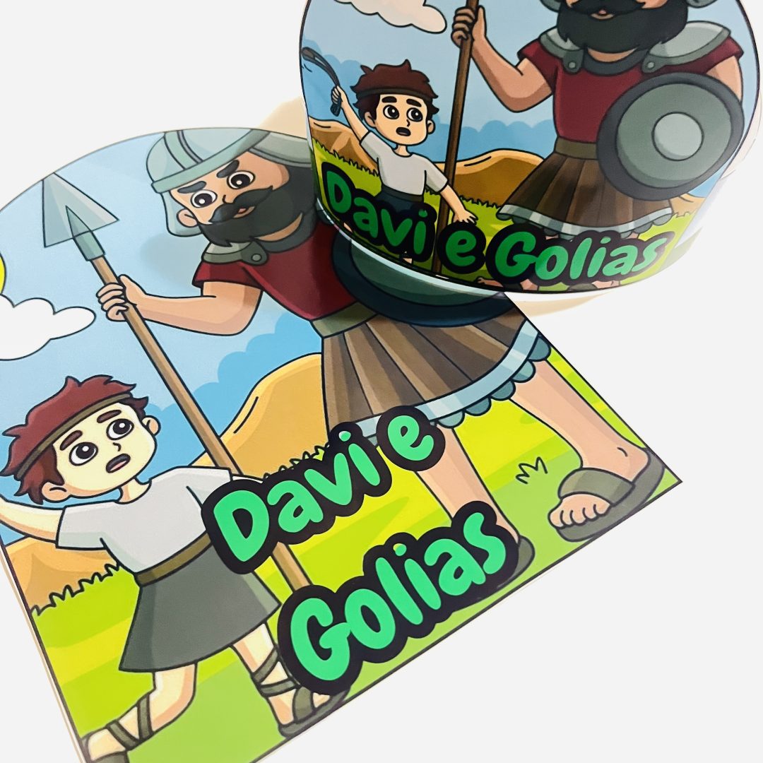 LUVA PEDAGÓGICA / HISTÓRIA NA LUVA + COROA: DAVI E GOLIAS