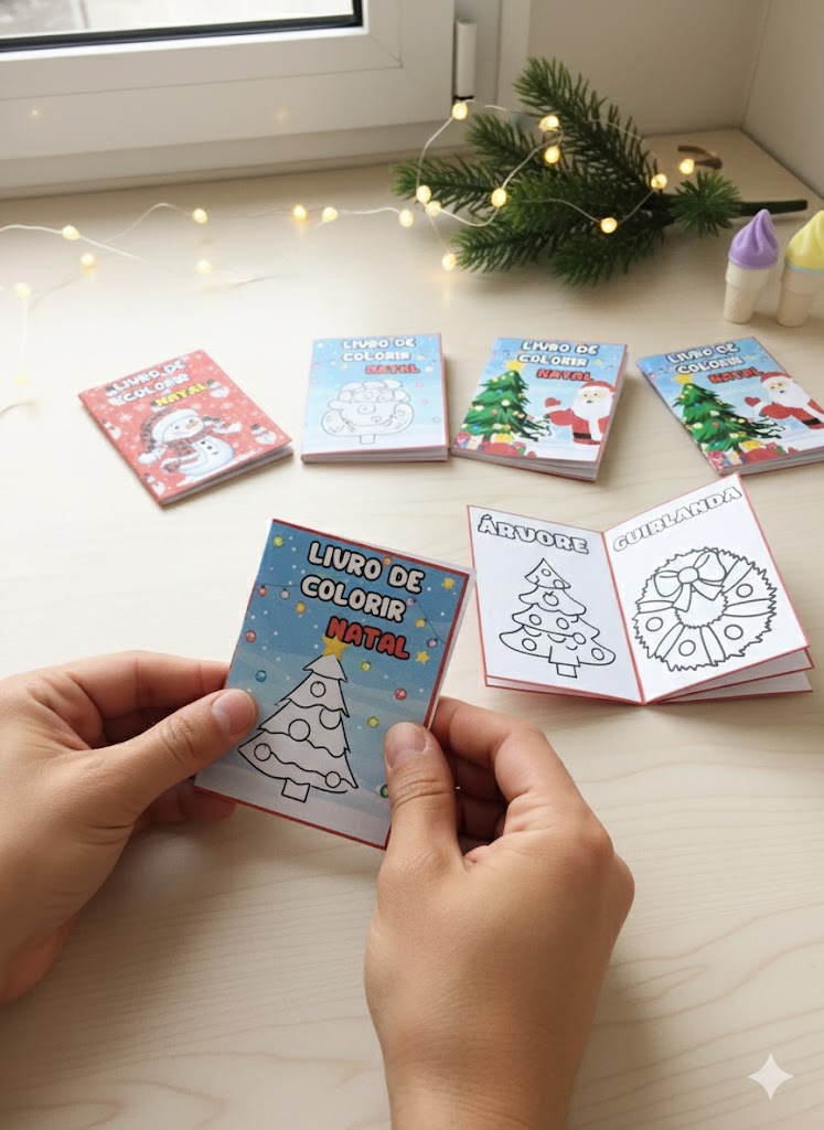 Livrinho de Colorir de Natal: Magia e Praticidade