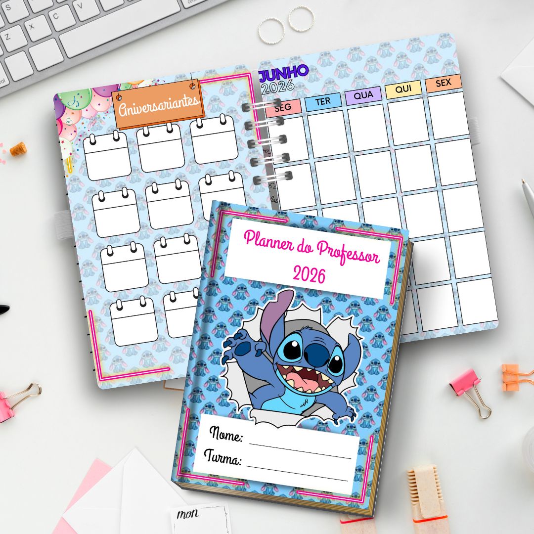 PLANNER / CADERNO DO PROFESSOR (A) 2026: STITCH