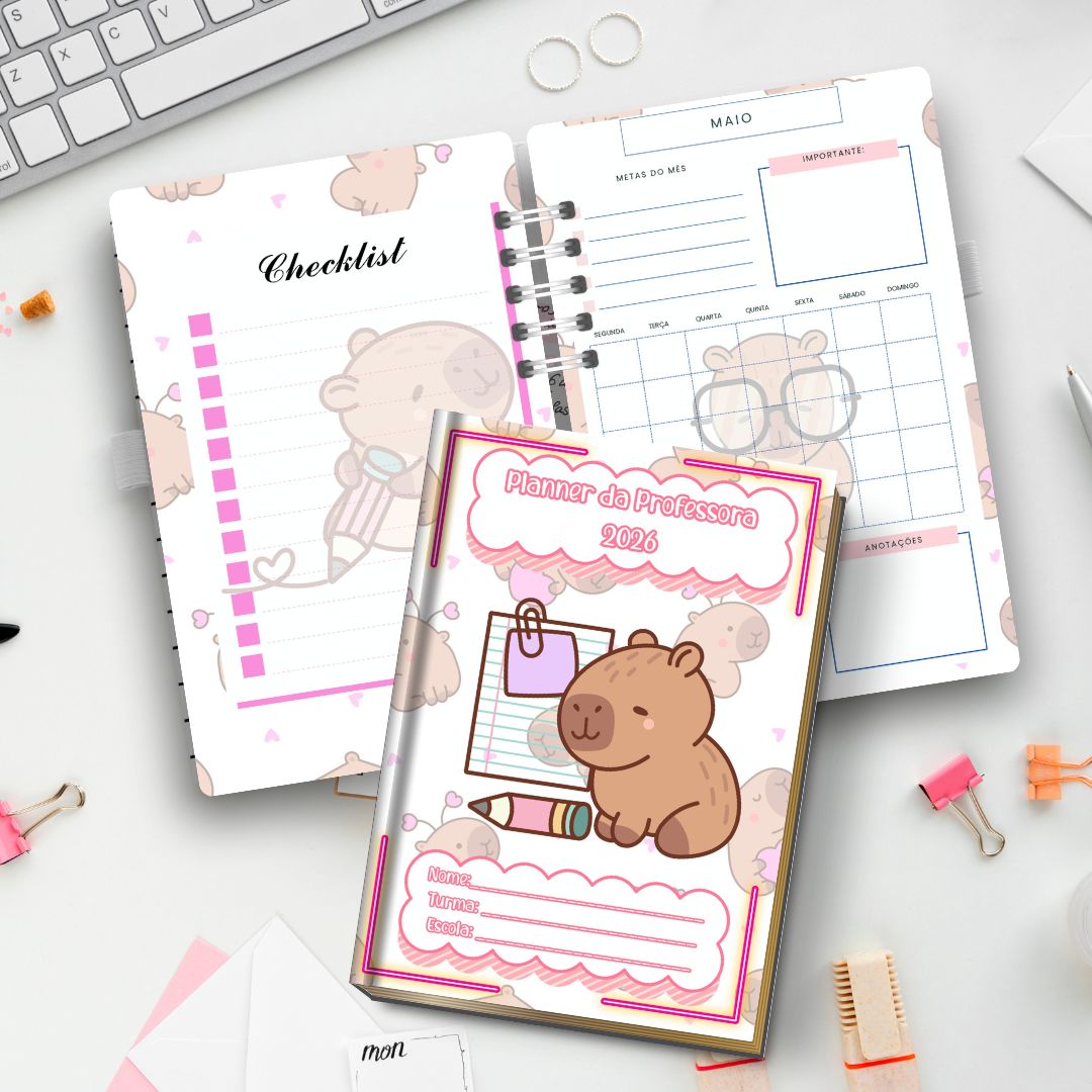 PLANNER / CADERNO PROFESSOR (A): CAPIVARA