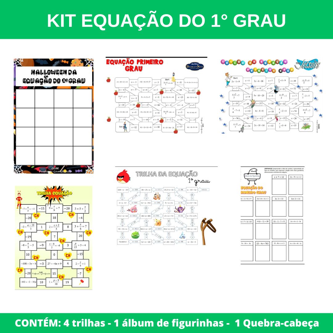 KIT EQUAÇÃO DO 1º GRAU