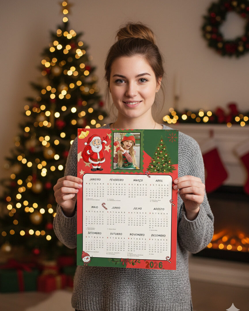 CALENDÁRIO 2026 PERSONALIZÁVEL: NATAL