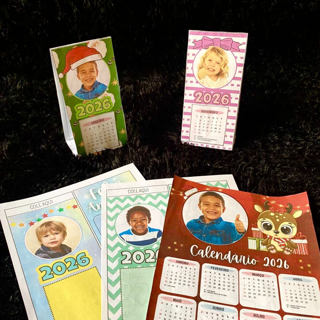 CALENDÁRIO DE MESA 2026 PERSONALIZÁVEL COM FOTO