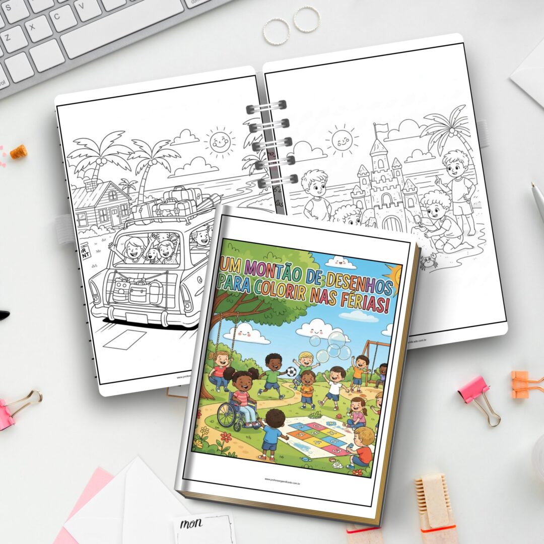 E-BOOK 100 DESENHOS PARA COLORIR NAS FÉRIAS