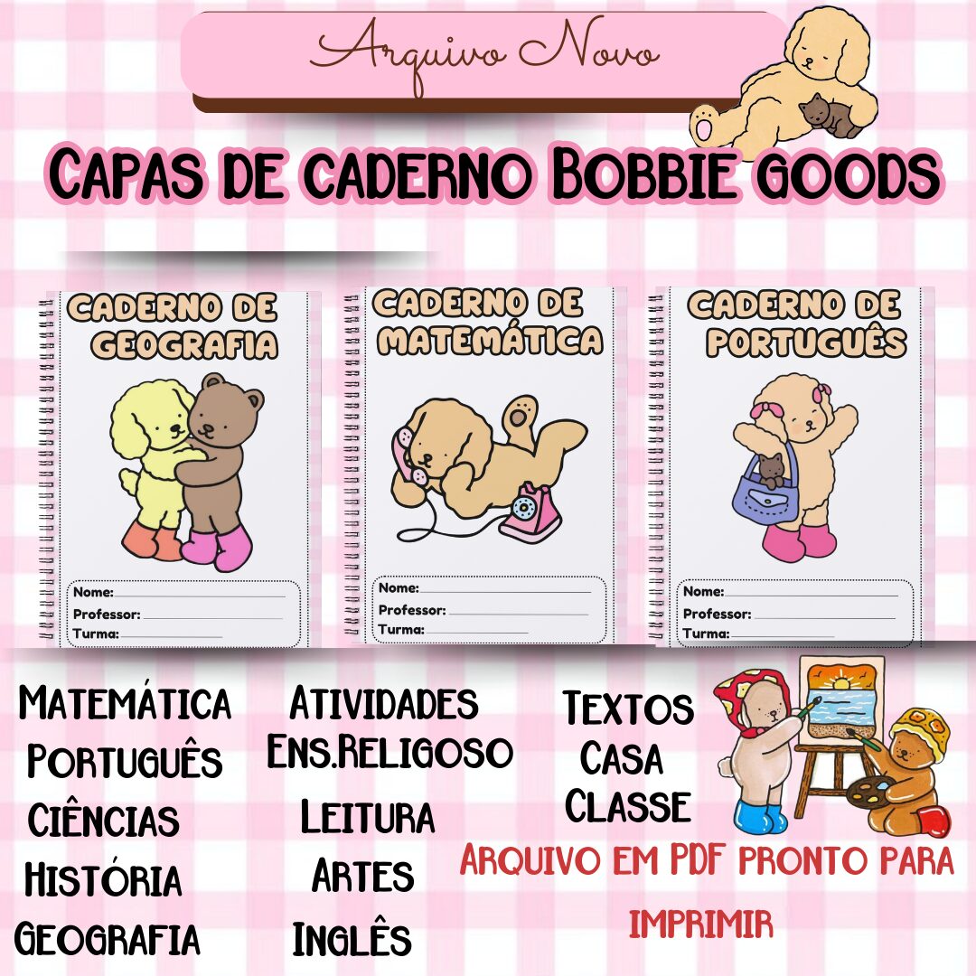 CAPA PARA CADERNO: BOBBIE GOODS