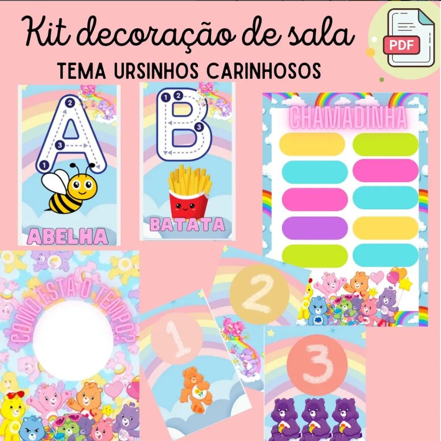 MINI KIT DECORAÇÃO SALA DE AULA: URSINHOS CARINHOSOS