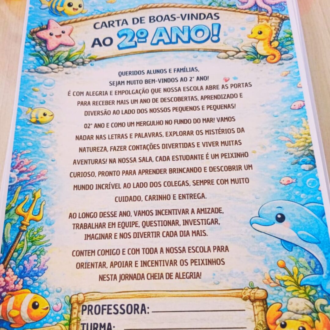 CARTA DE BOAS-VINDAS ÀS FAMÍLIAS PARA O 2º ANO