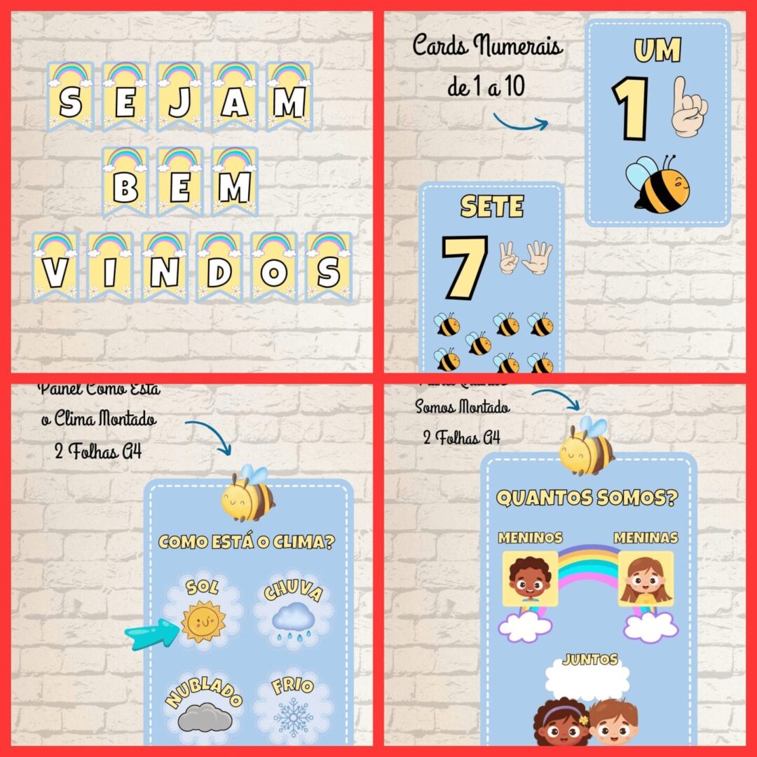 KIT DECORAÇÃO SALA DE AULA: ABELHINHA