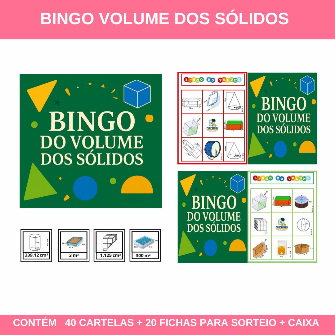BINGO DO VOLUME: SÓLIDOS GEOMÉTRICOS