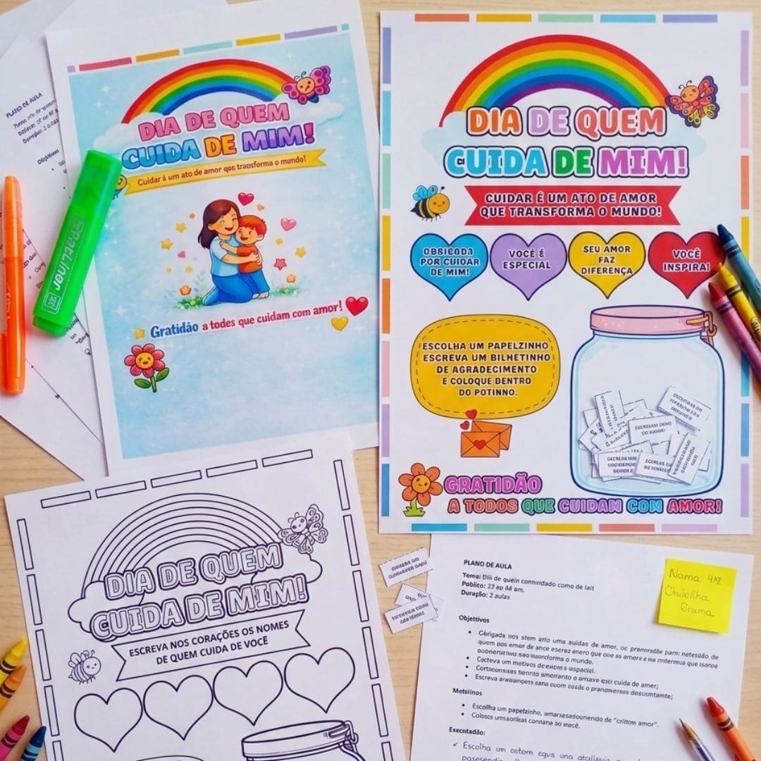 KIT ATIVIDADES DIA DAS MÃES E QUEM CUIDA DE MIM: PAINEL E PLANO DE AULA (PDF)